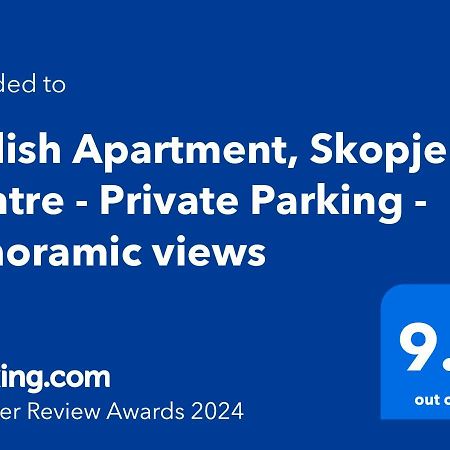 Stylish Apartment, Skopje Centre - Private Parking - Panoramic Views Екстер'єр фото